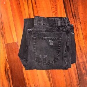 Hi-rise Black Distressed Jeans